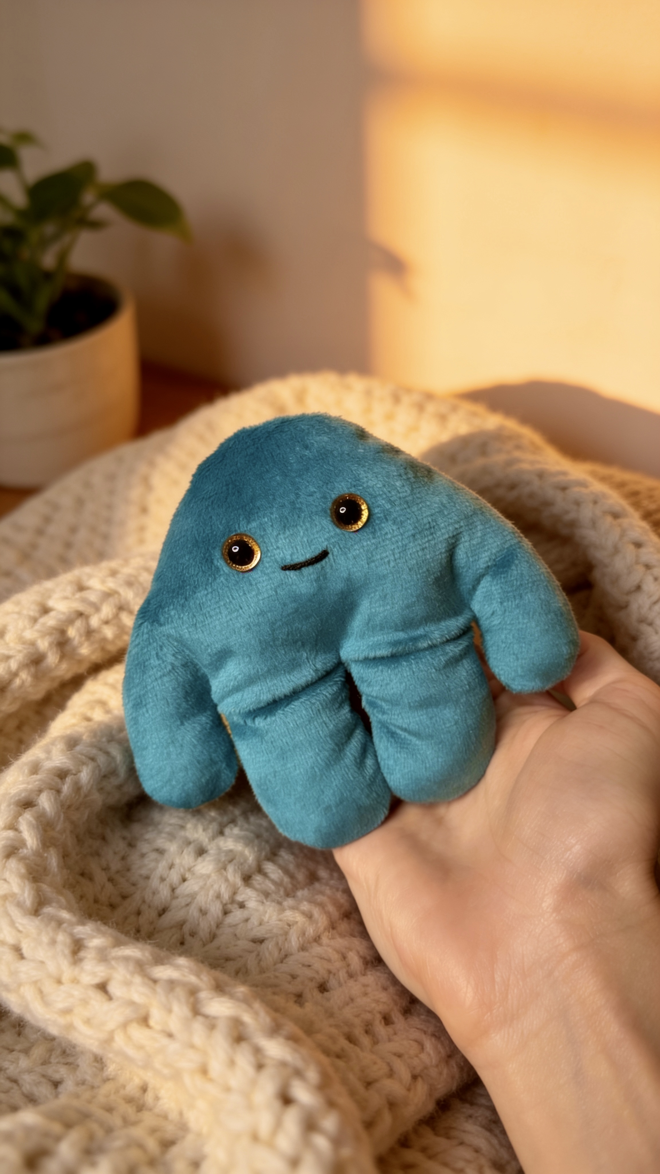 Dolphy, a handmade plush toy